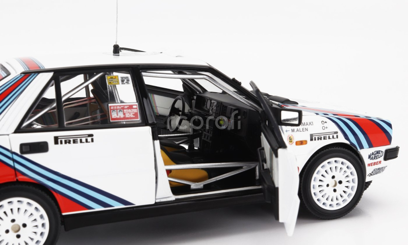 Kyosho Lancia Delta Hf Integrale 4wd Team Lancia  N 4 Winner Rally 1000 Lakes 1987 Markku Alen - Ilkka Kivimaki 1:18 Bílá Červená Modrá
