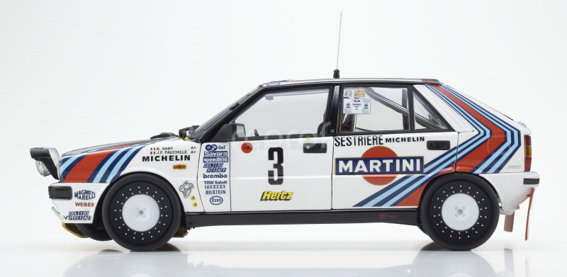 Kyosho Lancia Delta Hf Integrale 4wd Team Martini Racing (night Version) N 3 Winner Rally Montecarlo 1988 Bruno Saby - Jean Francois Fauchille 1:18 Bílá Modrá Červená