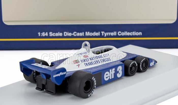 Kyosho Tyrrell F1  P34/2 Elf 6 Wheeler N 3 Season 1977 Ronnie Peterson 1:64 Modrá Bílá