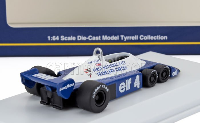 Kyosho Tyrrell F1  P34/2 Elf 6 Wheeler N 4 Season 1977 Patrick Depailler 1:64 Modrá Bílá