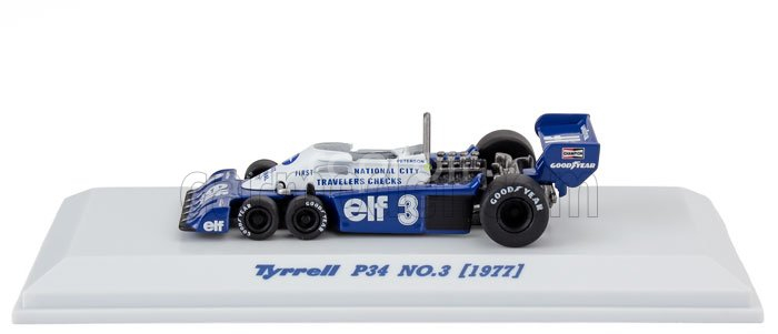 Kyosho Tyrrell F1  P34 Elf 6 Wheeler N 3 Season 1977 Ronnie Peterson 1:64 Modrá Bílá