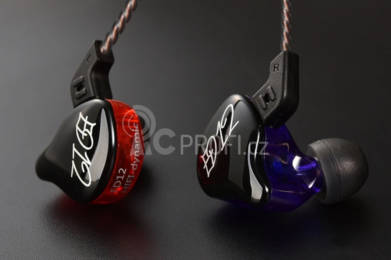 KZ ED12 Sluchátka s mikrofonem (Red/Blue)