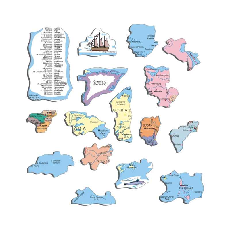 Larsen Vzdělávací puzzle Svět Politická mapa 107 dílků