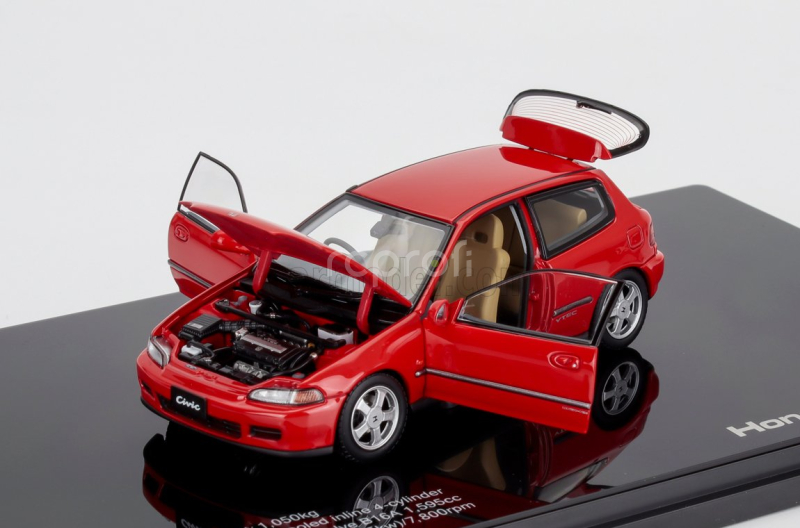 Lcd-model Honda Civic Sir Ii Eg6 Vtec 1993 1:43 Red