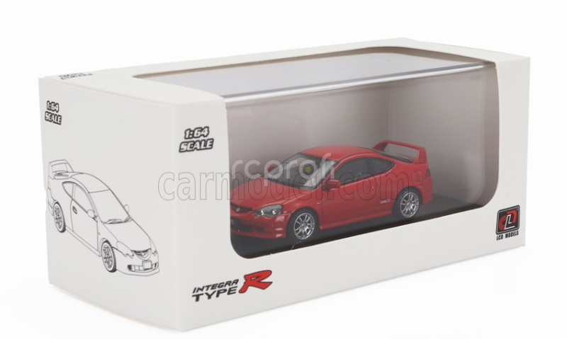 Lcd-model Honda Integra (dc5) Type R 2006 1:64 Red