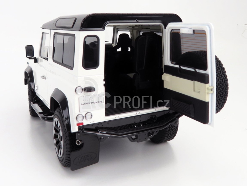 Lcd-model Land rover Defender 90 Works V8 70th Edition 2018 1:18 Bílá