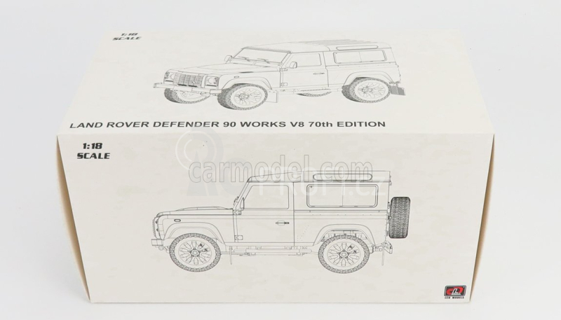 Lcd-model Land rover Defender 90 Works V8 70th Edition 2018 1:18 Black
