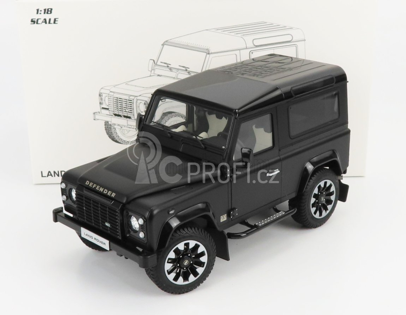 Lcd-model Land rover Defender 90 Works V8 70th Edition 2018 1:18 Matt Black