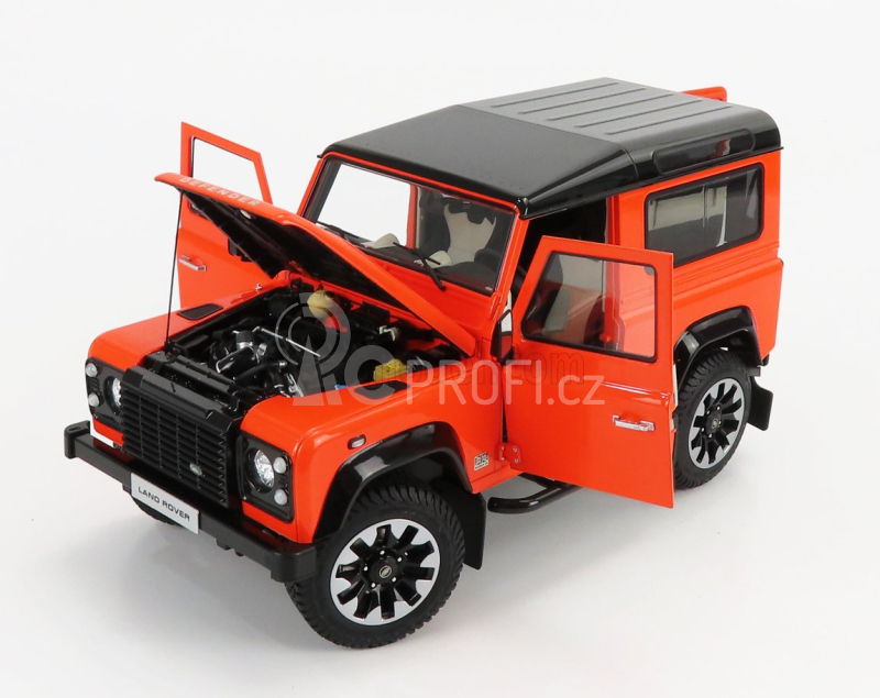 Lcd-model Land rover Defender 90 Works V8 70th Edition 2018 1:18 Orange