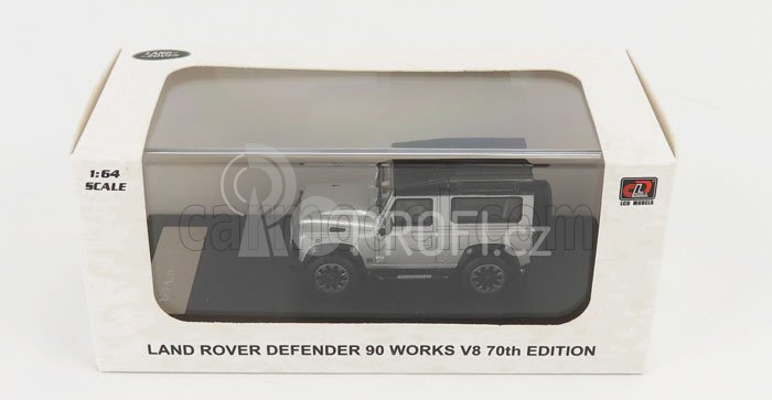 Lcd-model Land rover Defender 90 Works V8 70th Edition 2018 1:64 Silver