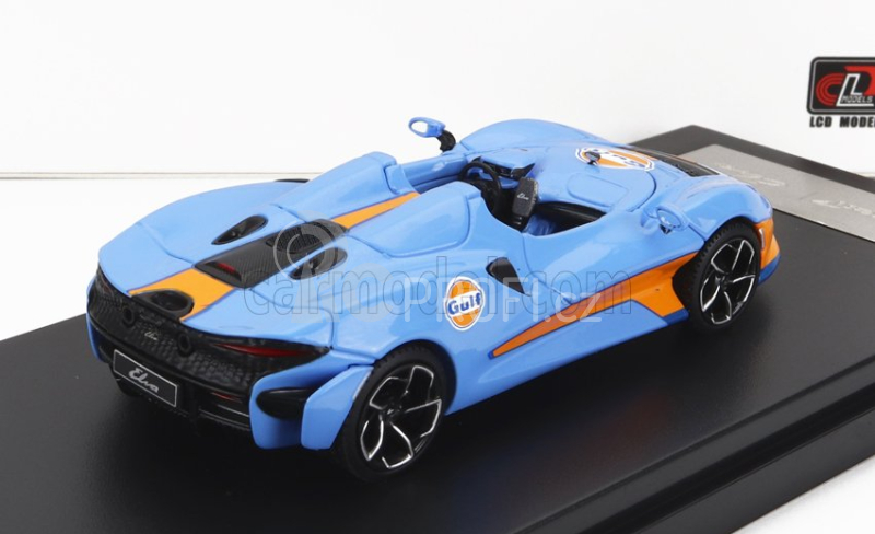 Lcd-model Mclaren Elva Gulf Livery 2020 1:64 Světle Modrá Oranžová