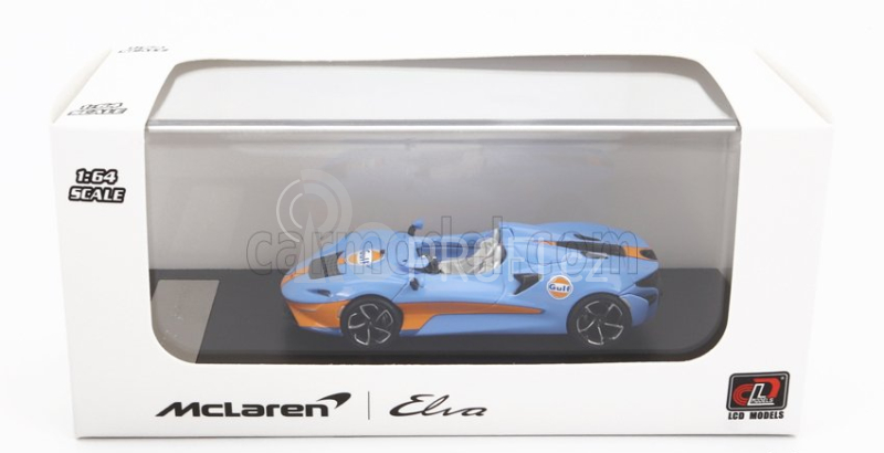 Lcd-model Mclaren Elva Gulf Livery 2020 1:64 Světle Modrá Oranžová