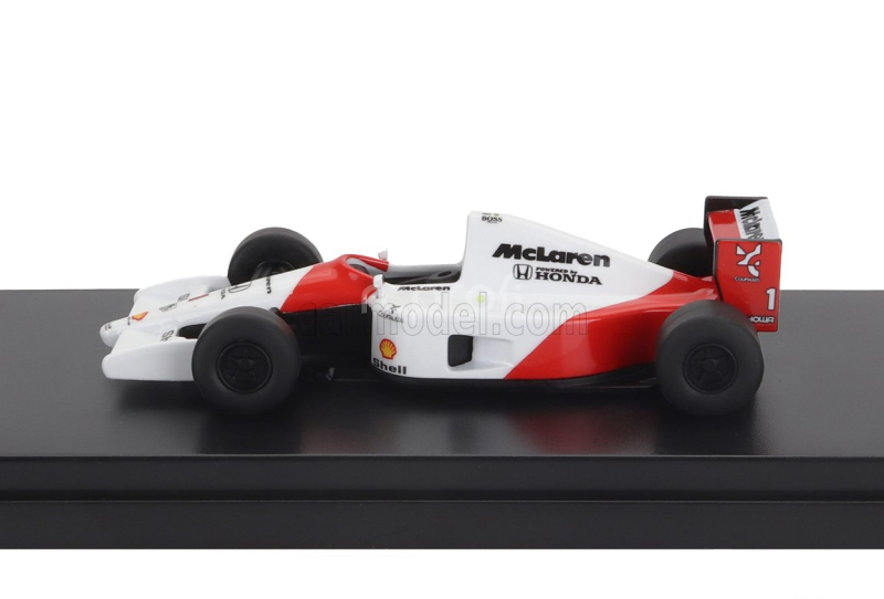 Lcd-model Mclaren F1  Mp4/6 Honda N 1 World Champion Season 1991 Ayrton Senna 1:64 Červená Bílá