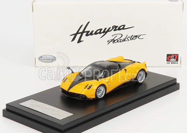 Lcd-model Pagani Huayra Roadster 2018 1:64 Žlutá Černá