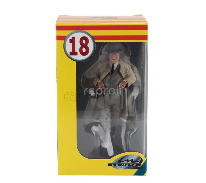 Le mans miniatures Figures Ettore Con Impermeabile - With Raincoat 1:18 Grey Beige