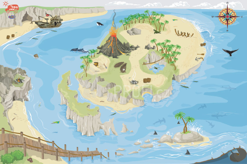 Le Toy Van Hrací koberec PLAYMAT pirátský ostrov 80x120cm