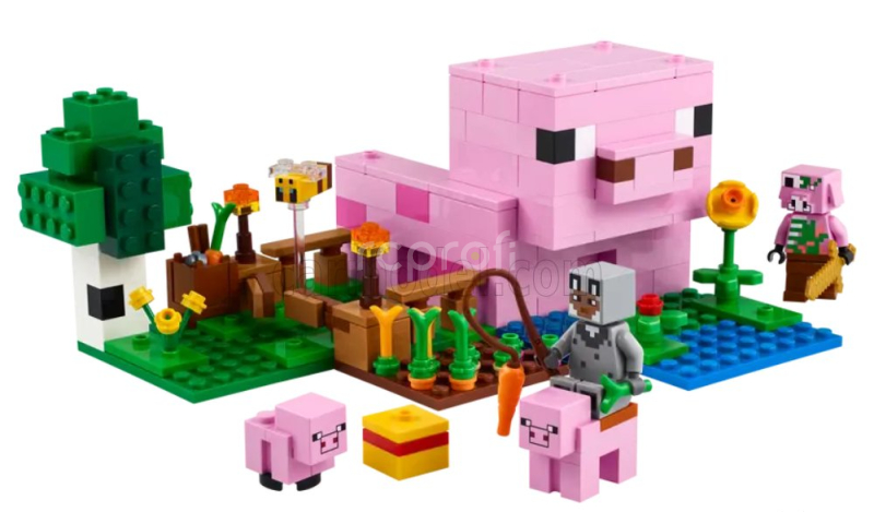 Lego Accessories Lego Minecraft - The Baby Pig House - 238 Pezzi - 238 Pcs Různé