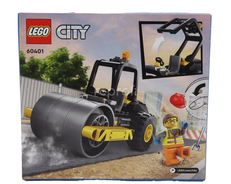 Lego Ammann Lego City - Stone Crusher Roll - Utility Compactor - Rullo Compressore - 78 Pezzi - 78 Pieces Šedá Žlutá