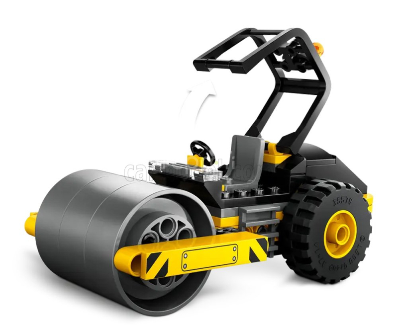 Lego Ammann Lego City - Stone Crusher Roll - Utility Compactor - Rullo Compressore - 78 Pezzi - 78 Pieces Šedá Žlutá