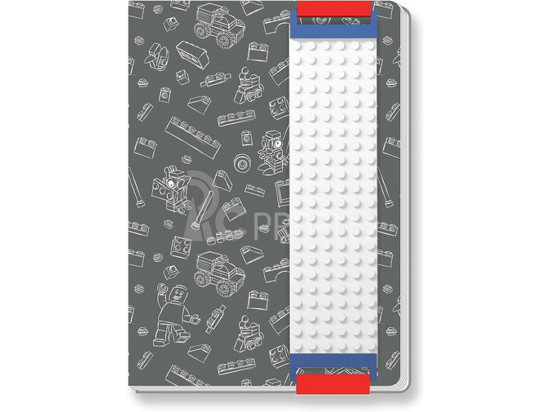 LEGO diář A5 s LEGO páskem šedý