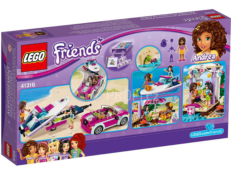 LEGO Friends - Andrein vůz s přívěsem pro člun