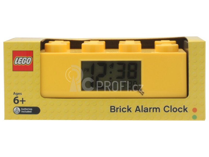 LEGO hodiny s budíkem - Brick žluté