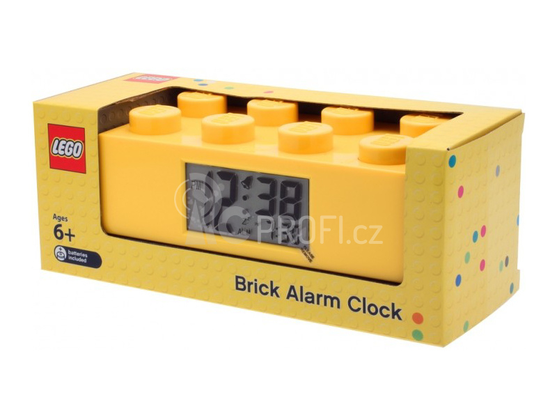 LEGO hodiny s budíkem - Brick žluté