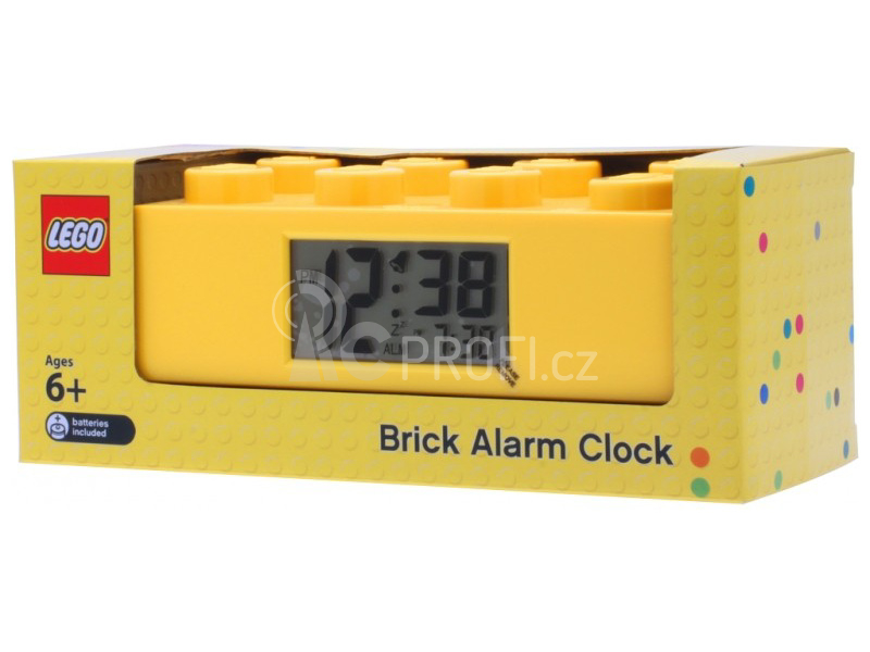 LEGO hodiny s budíkem - Brick žluté