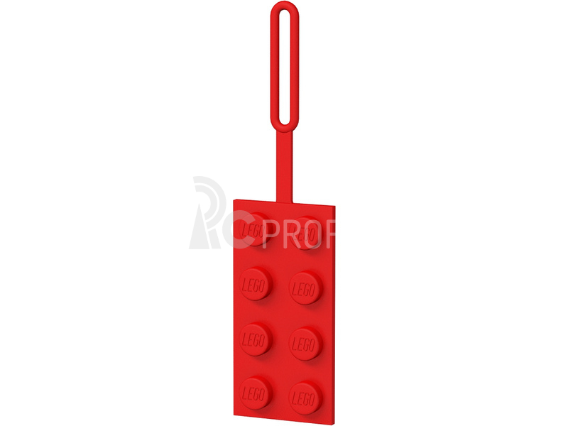 LEGO jmenovka na zavazadlo kostka 2x4 červená
