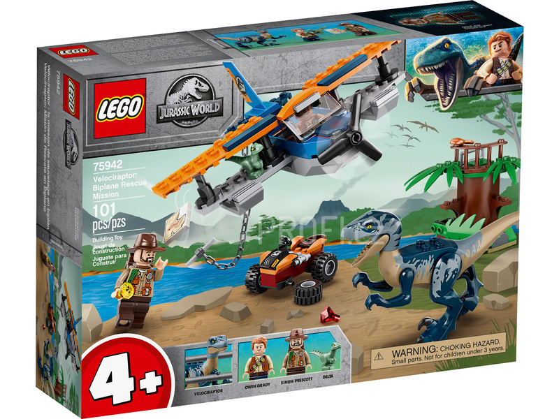 LEGO Jurský Park - Velociraptor: Záchranná mise s dvouplošníkem