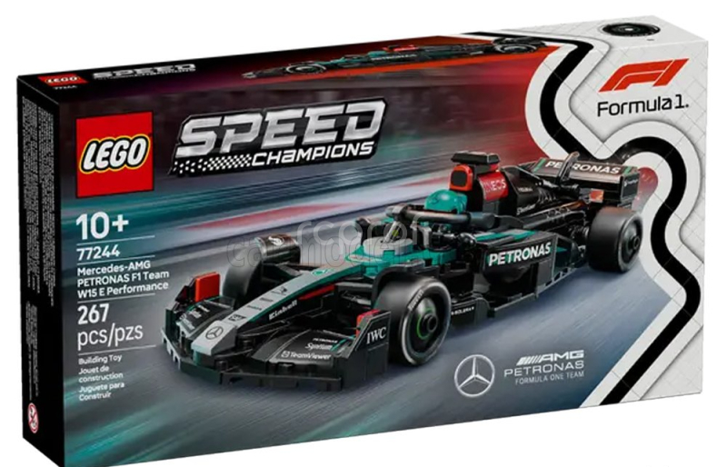 Lego Mercedes gp Lego Speed Champion - F1  W15 Eq Performance Team Amg Petronas Motorsport Season 2024 - 267 Pezzi - 267 Pcs Černá Stříbrná Zelená