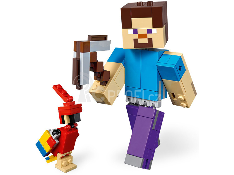 LEGO Minecraft - Velká figurka: Steve s papouškem