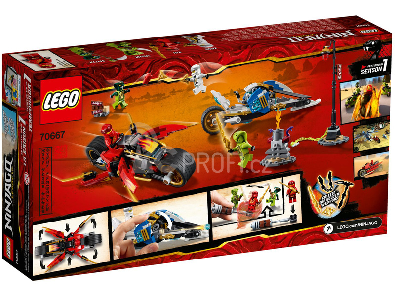 LEGO Ninjago - Kaiova motorka s čepelemi a Zaneův sněžný vůz