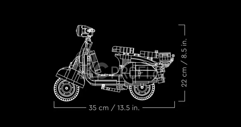 Lego Piaggio Lego - Vespa 125 1960s - 1106 Pezzi - 1106 Pieces 1:6 Světle Modrá