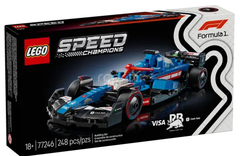 Lego Racing bulls Lego Speed Champion - F1  Vcarb-01 Team Visa Cash App Season 2024 - 248 Pezzi - 248 Pcs Modrá Černá