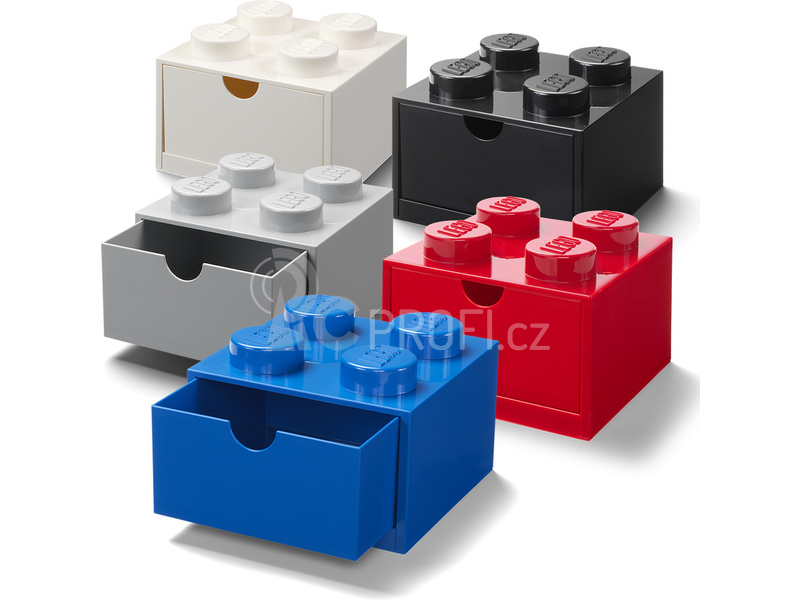 LEGO stolní box 4 se zásuvkou bílý