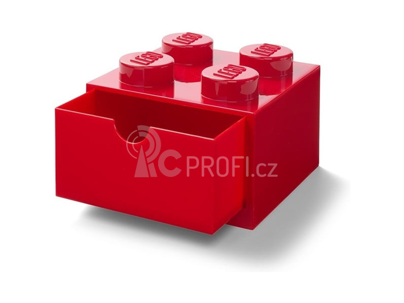 LEGO stolní box 4 se zásuvkou červený