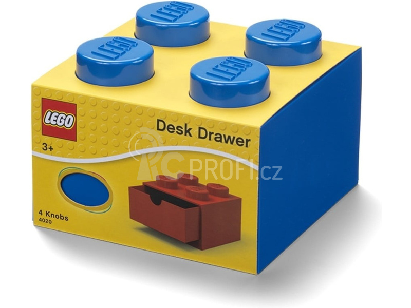 LEGO stolní box 4 se zásuvkou modrý