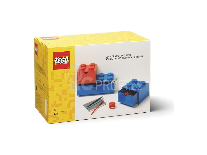 LEGO stolní box se zásuvkou Multi-Pack 3ks, černá/bílá/šedá