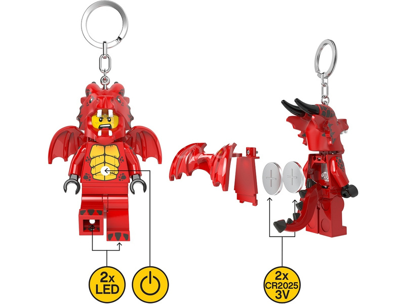 LEGO svítící klíčenka - Červený drak