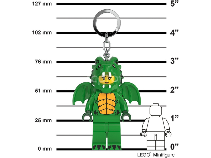 LEGO svítící klíčenka - Zelená dračice