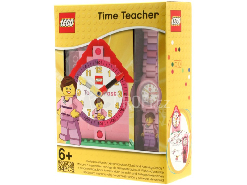 LEGO Time Teacher výuková stavebnice, růžové hodinky