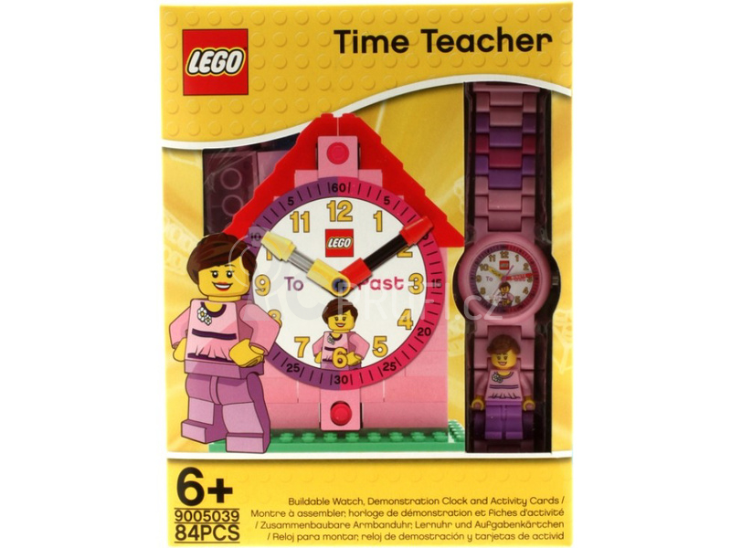 LEGO Time Teacher výuková stavebnice, růžové hodinky