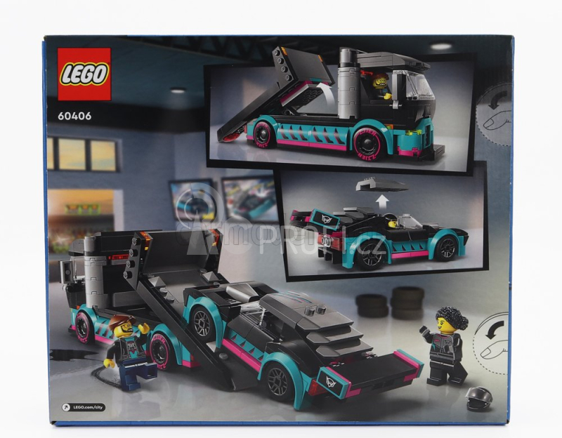 Lego Truck Lego City - Ramp Truck With Race Car - 328 Pezzi - 328 Pieces Černá Zelená