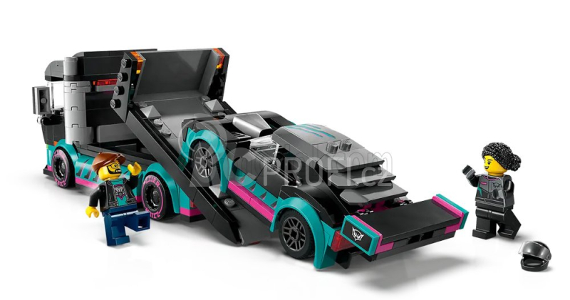 Lego Truck Lego City - Ramp Truck With Race Car - 328 Pezzi - 328 Pieces Černá Zelená