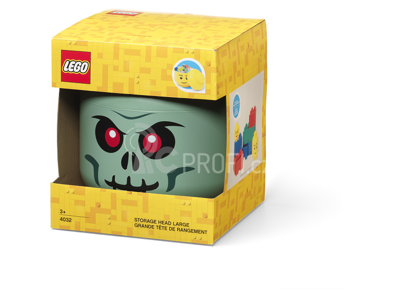 LEGO úložná hlava velká – Skeleton zelený