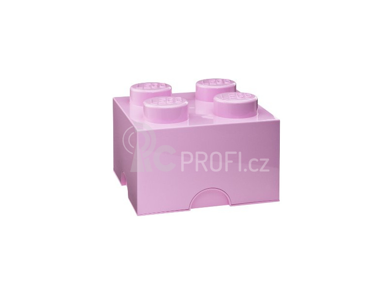 LEGO úložný box 250x250x180mm - světle růžový