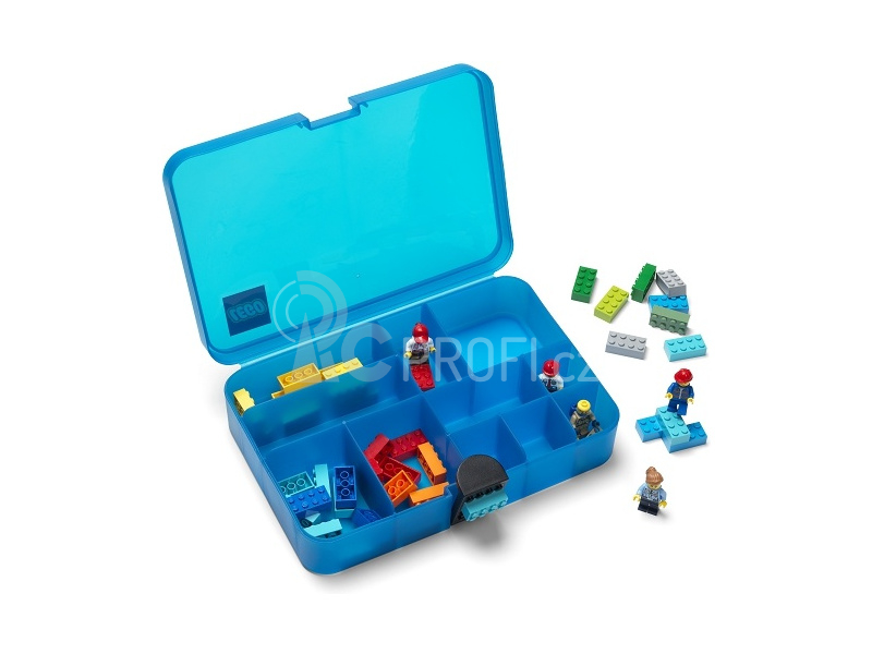 LEGO úložný box s přihrádkami - modrý