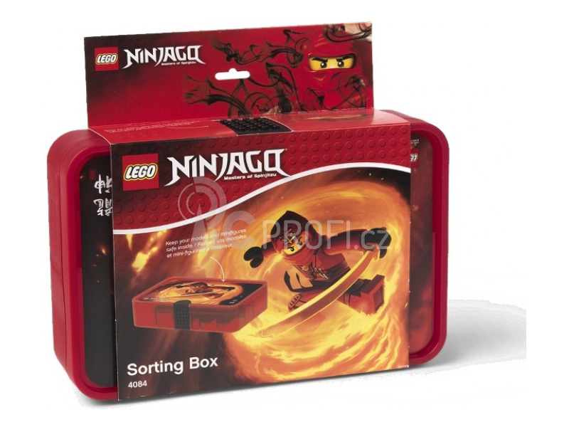 LEGO úložný box s přihrádkami - Ninjago červená