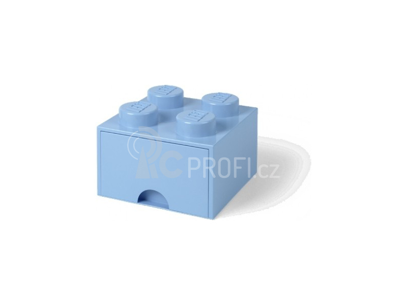 LEGO úložný box s šuplíkem 250x250x180mm - světle modrý